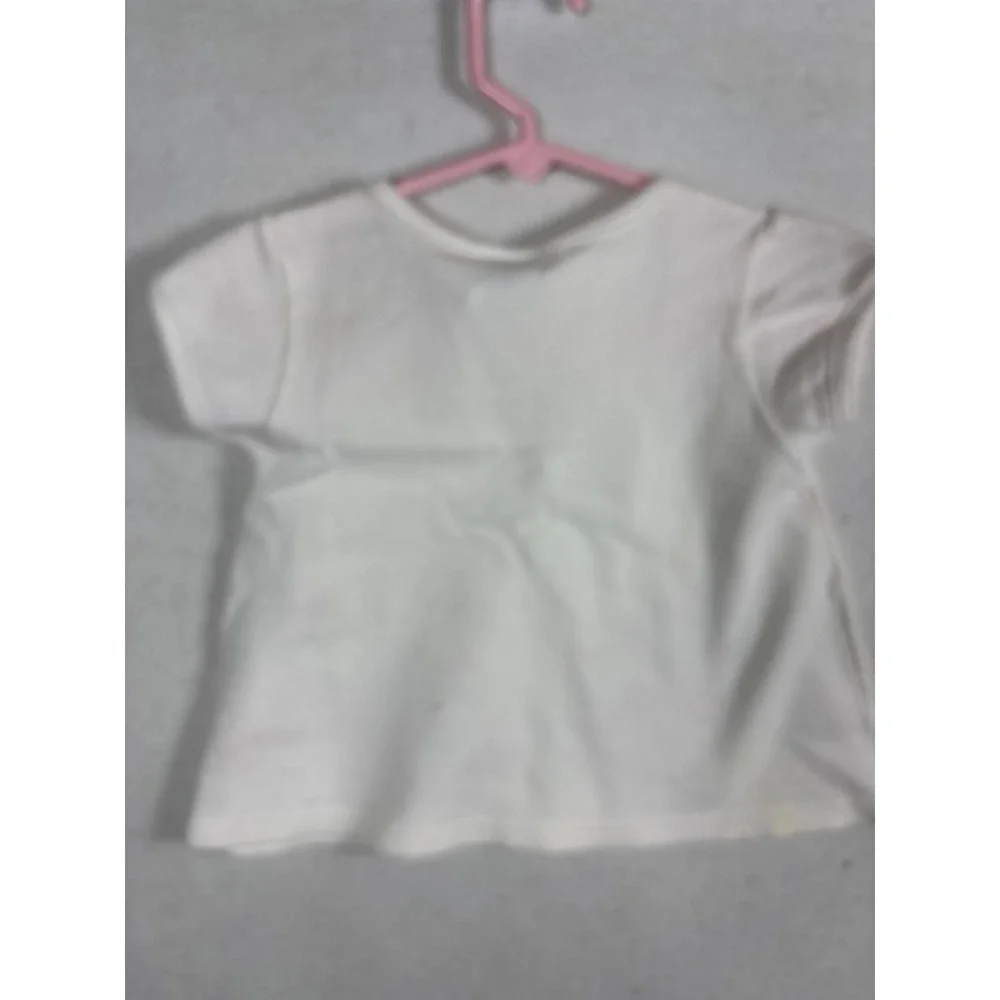 OshKosh B'gosh‎ Baby Girl White Embroidered Floral  Butterfly T-Shirt 12 Months